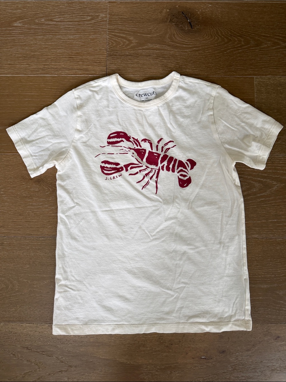 J. Crew Cream T‑Shirt with Red Lobster Graphic | L